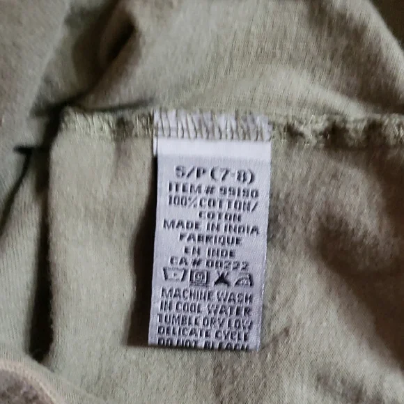 Kids Olive Hoodie with Graphic Sleeves - Picture 10 of 12